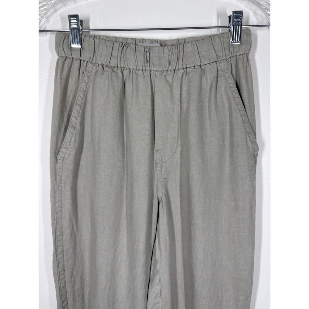 Everlane Womens Linen Barrel Pants XXS Grey Elastic Waist Minimalist Lagenlook - Picture 2 of 13